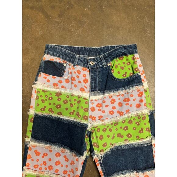 Ragged Priest Jeans Patchwork Floral High-Rise Pants - Size 30 – Retro Statement - Picture 9 of 11